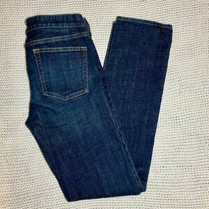 J.CREW Women's Matchstick Stretch Dark Blue Straight Leg Denim Jeans Size 27R